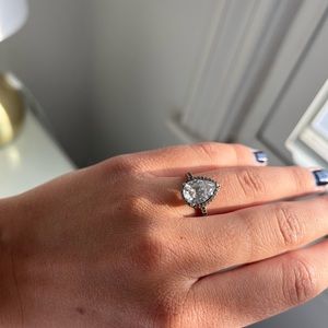 Pandora Sparkling Teardrop Halo Ring
